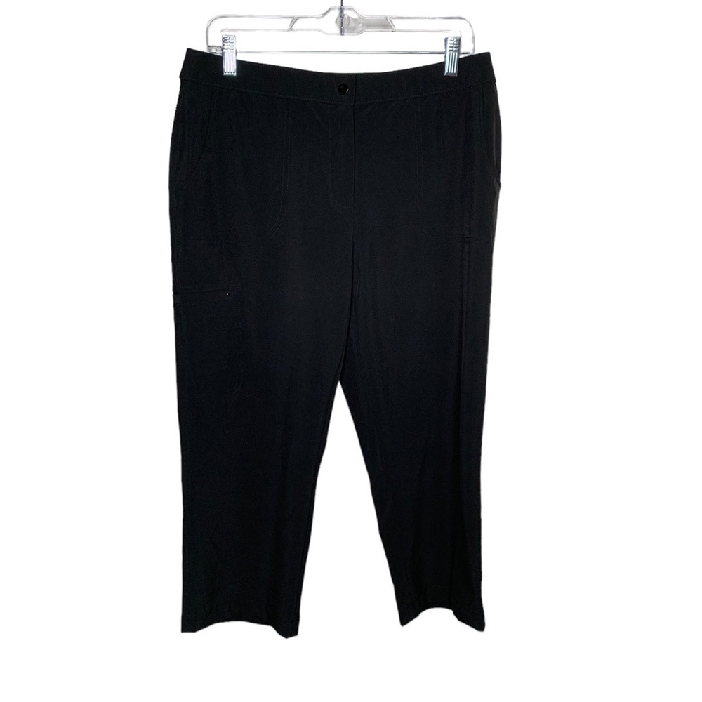 Weekends By Chicos Womens Crop Pants Size 1 (M/8) Black Casual Comfy - Picture 1 of 3